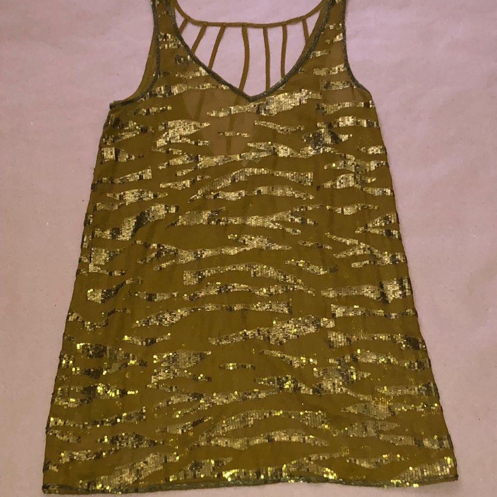 Gold zebra sequence party dress